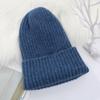 Женская зимняя вязаная шапка с утолщенной флисовой подкладкой - Простая модная шерстяная шапка-бини
