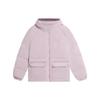 Li Ning Sports Trend Series Solid Color Hooded Zipper Loose Down Jacket Women Outerwear Lotus-Pink-Purple AYMS072-2