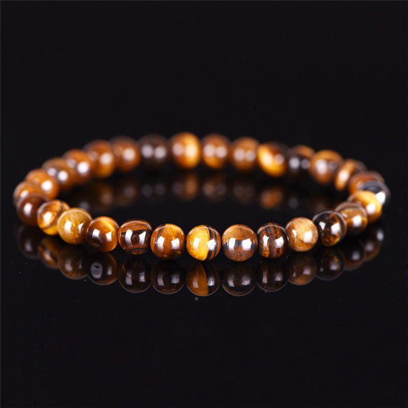 Natural Tiger Eye Stone Lucky Bless Beads Men Woman Jewelry Bracelet Bangle Chic