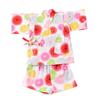 De Chrysanthemum Pattern Cotton Red Plum Girl Jinbei Cotton Made In Japan [Creme Coco] 100% (90, Pink)