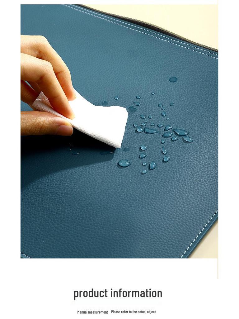 A4 Waterproof Leather Briefcase & Document Folder with PU Zipper