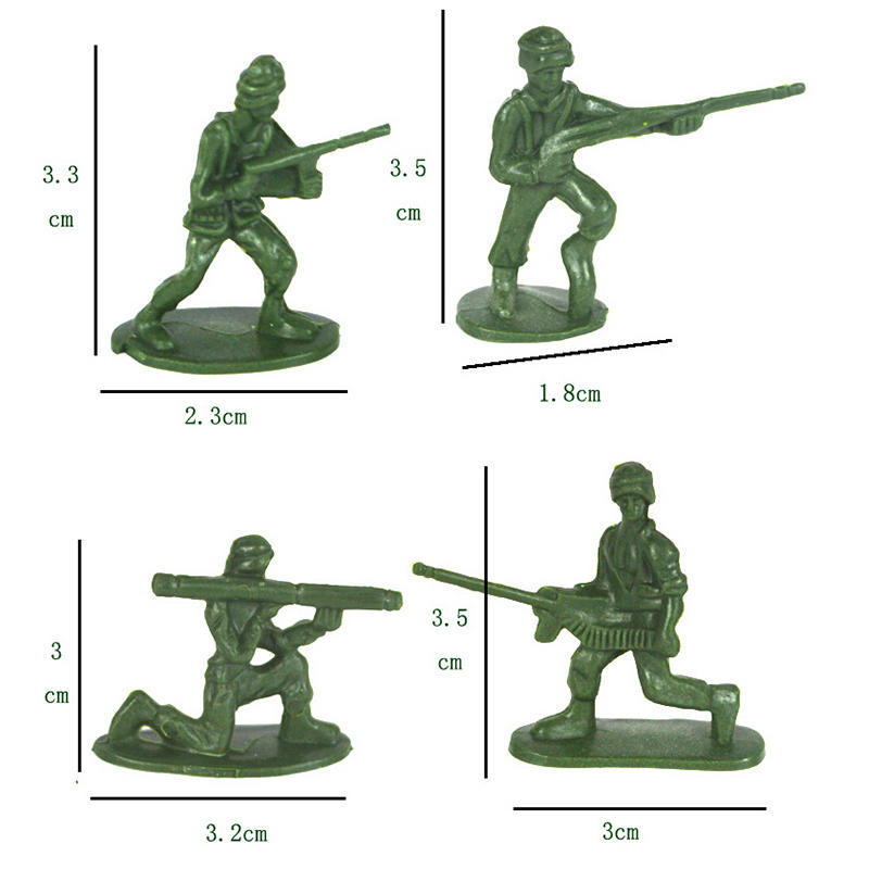 100 шт./компл. мини-солдат для детей, игрушки, классические военные игры, реквизит, случайный цвет