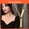 Stylish Titanium Steel Minimalist Necklace For Women With Trendy Tassel Design