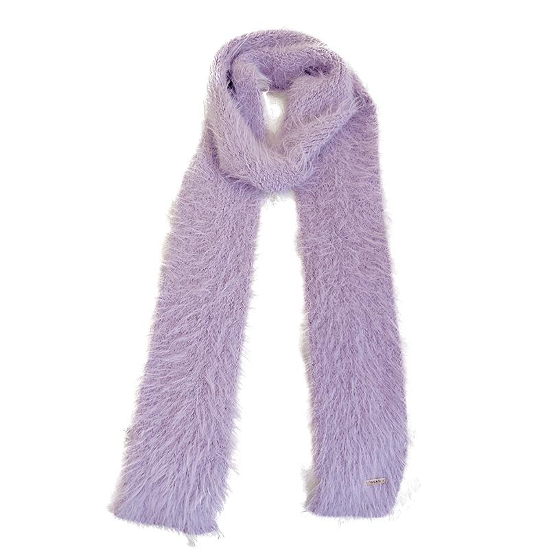 1 шт. модный шарф из меха норки мягкий плюшевый теплый шейный вязаный платок для улицы ветрозащитный длинный полосатый