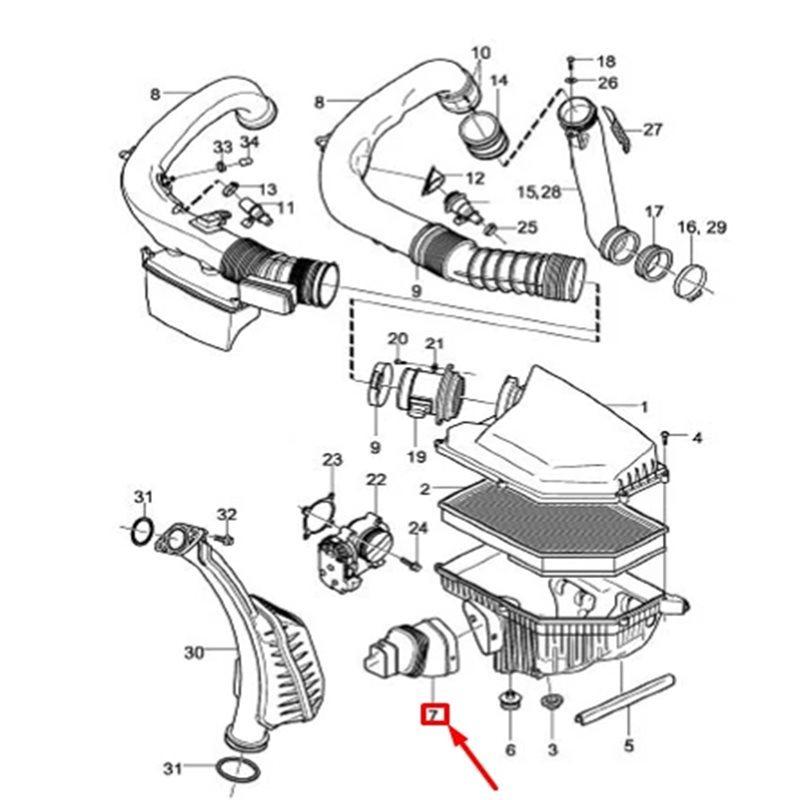 For Volvo S60/S80L/XC60 2.0 T7 Air Filter Housing Car Intake Pipe(30792195) Front