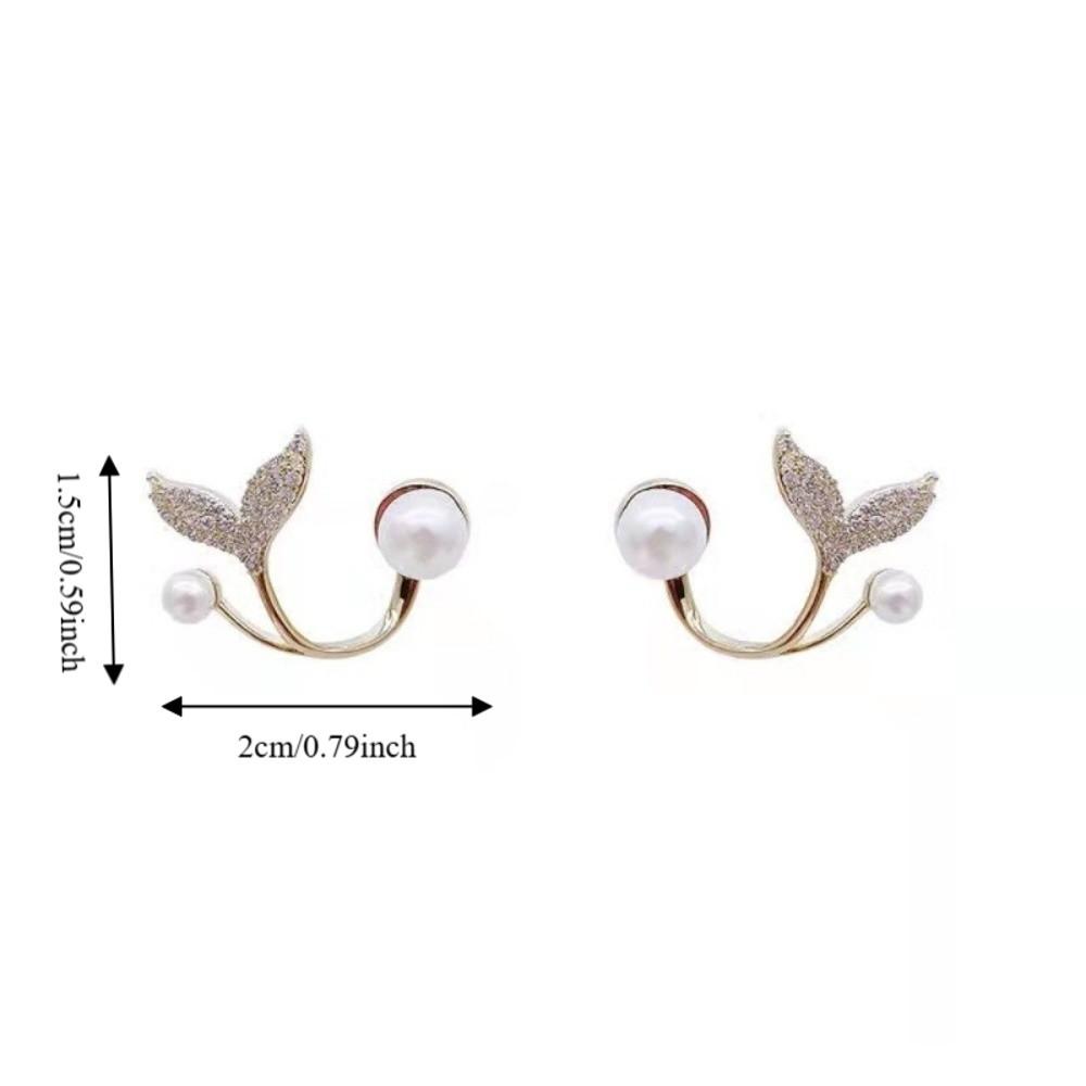 Personality Fish Tail Earrings Exquisite Design Fish Tail Stud Earrings Wedding Jewelry