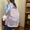 Women's Backpack Student Large Capacity Schoolbag Solid Color Backpack