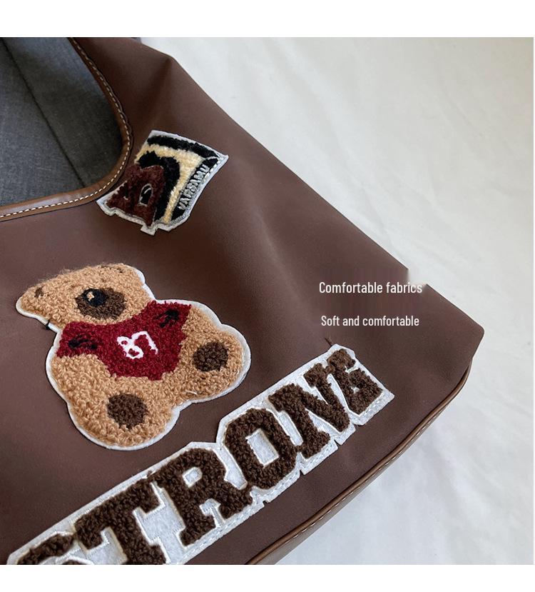 2025 Women's Casual Autumn/Winter Teddy Bear Tote – Large Capacity Shoulder Bag for Work and Class