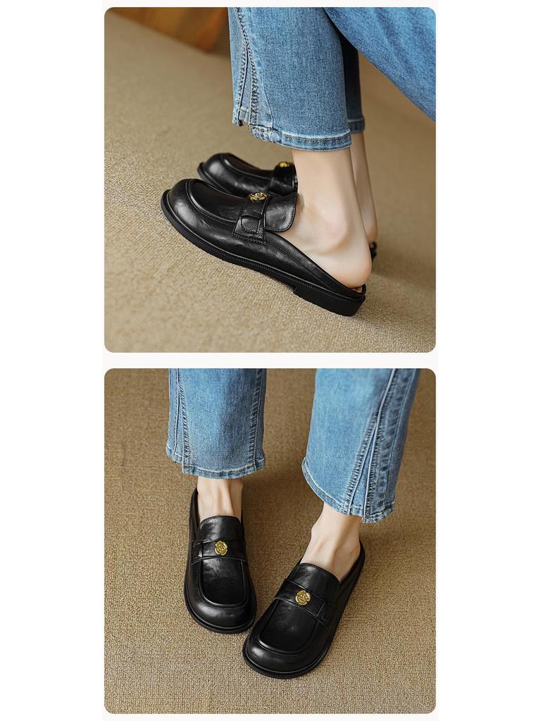 Weiwei Girl 939-2 Summer 2024 Retro Closed-Toe Slip-On Slippers for Women