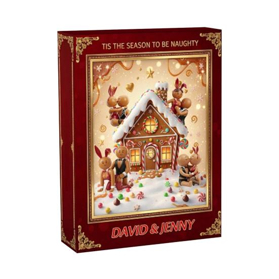 Gingerbread Couple Christmas Advent Calendar 2025 24 Day Countdown Box Acrylic Ornaments Hanging Tree Decor for Xmas Holiday Home Decoration