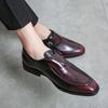 2025 мужские остроносые кожаные туфли гнездящиеся деловые повседневные туфли платье маленькие кожаные туфли тренд британские свадебные туфли жениха