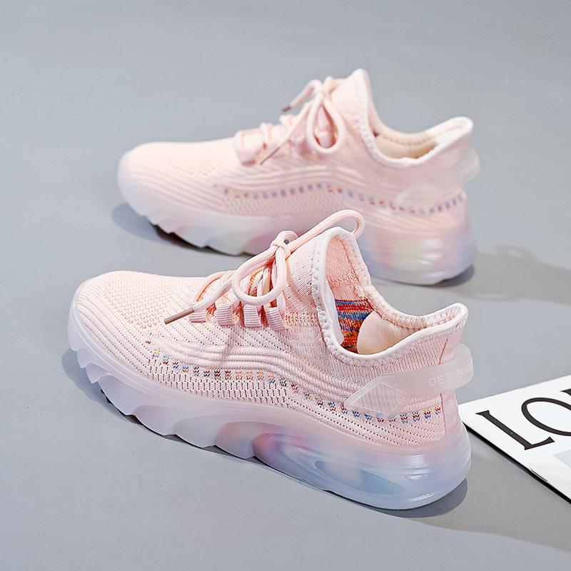 Модные Роскошные Весенне-Осенние Женские Новые Сетчатые Дышащие Универсальные Повседневные Спортивные Туфли Молодежные Студенческие Модные Кроссовки для Бега