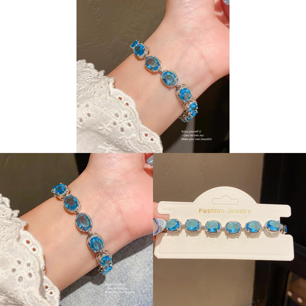 Womens Zircon Oval Cuff Bracelet With Geometric Style Light Luxury Office Wear Gift Idea