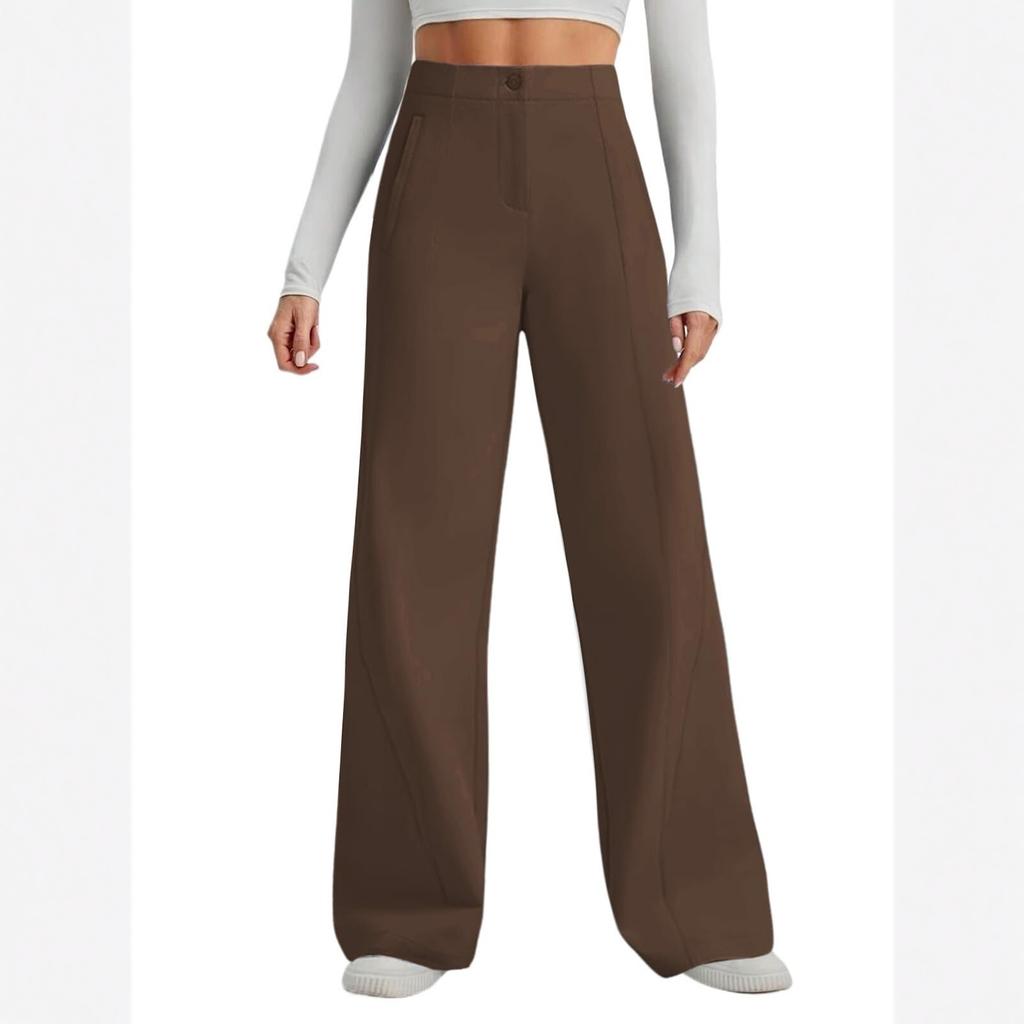 Women's Wide Leg Dress Pants Stretch High Waisted Work Pants Business Casual Slacks With Pockets