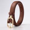 Minimalist Womens Pu Leather Belt With Alloy Pin Buckle For Casual And Office Wear