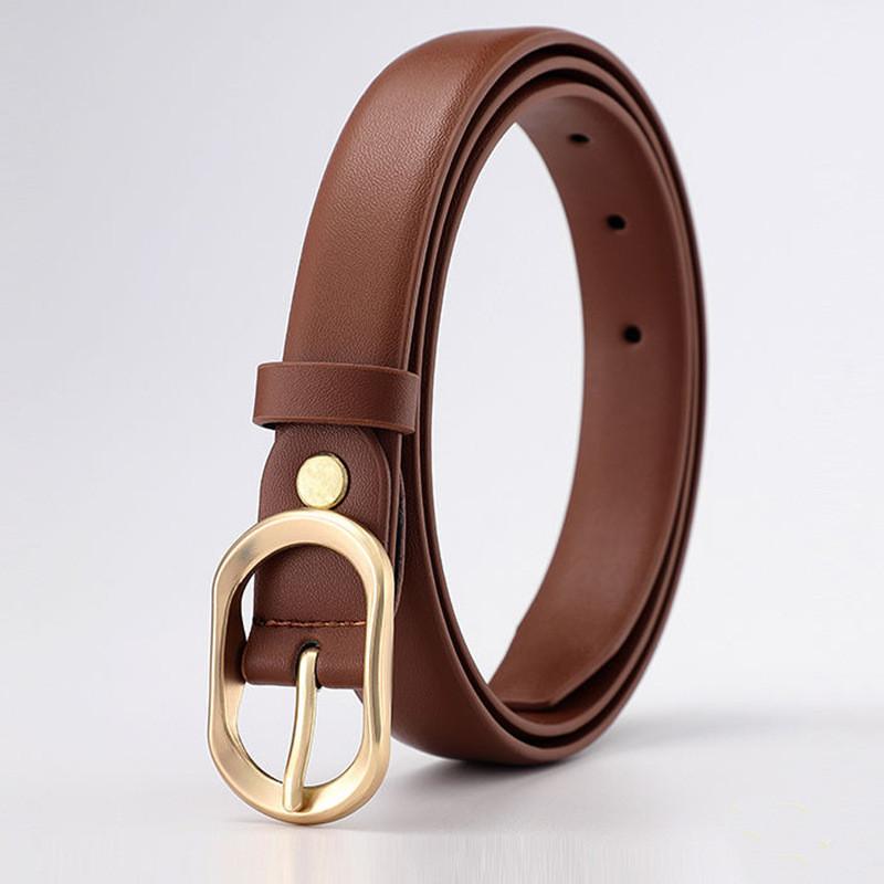 Minimalist Womens Pu Leather Belt With Alloy Pin Buckle For Casual And Office Wear