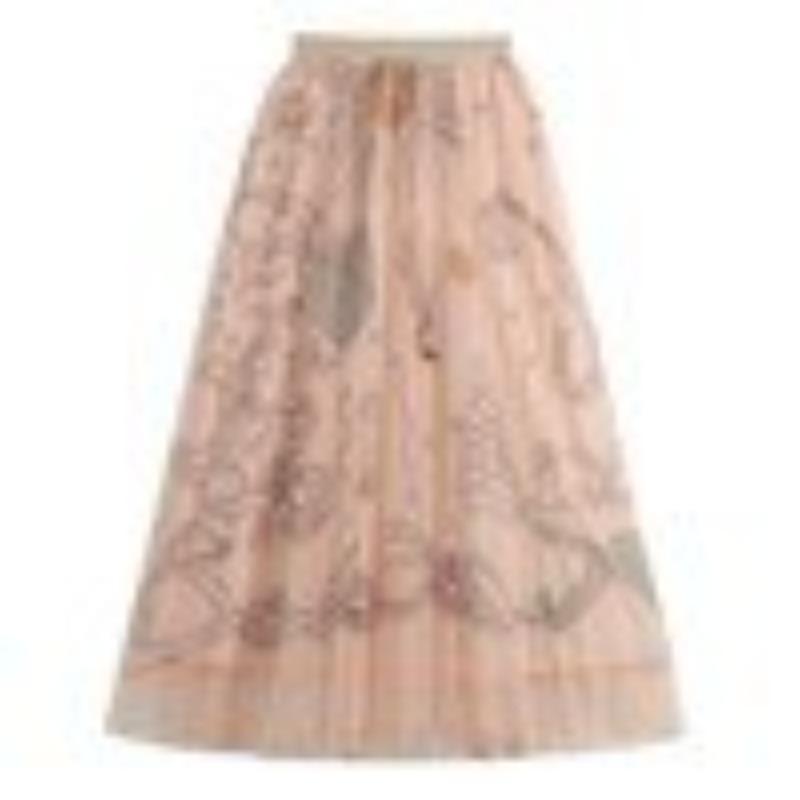 DX~~ Новая плиссированная сетчатая юбка с принтом граффити, женская весенняя новая тонкая газовая юбка миди с высокой талией