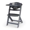 Chaise D'alimentation Kinderkraft ENOCK, 3 En 1, Bois Naturel, Dossier Évolutif Et Profilé, Réglable, Gris
