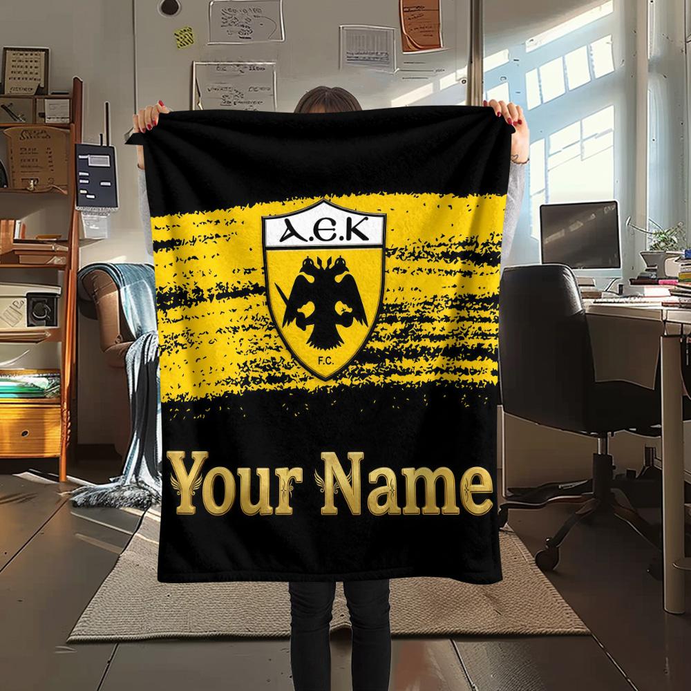 1PC Custom Name AEK F.C. Patterned Flannel Blanket Suitable For All Seasons for Home Decor Warmth and Comfort Gifts Holiday Present -HE13