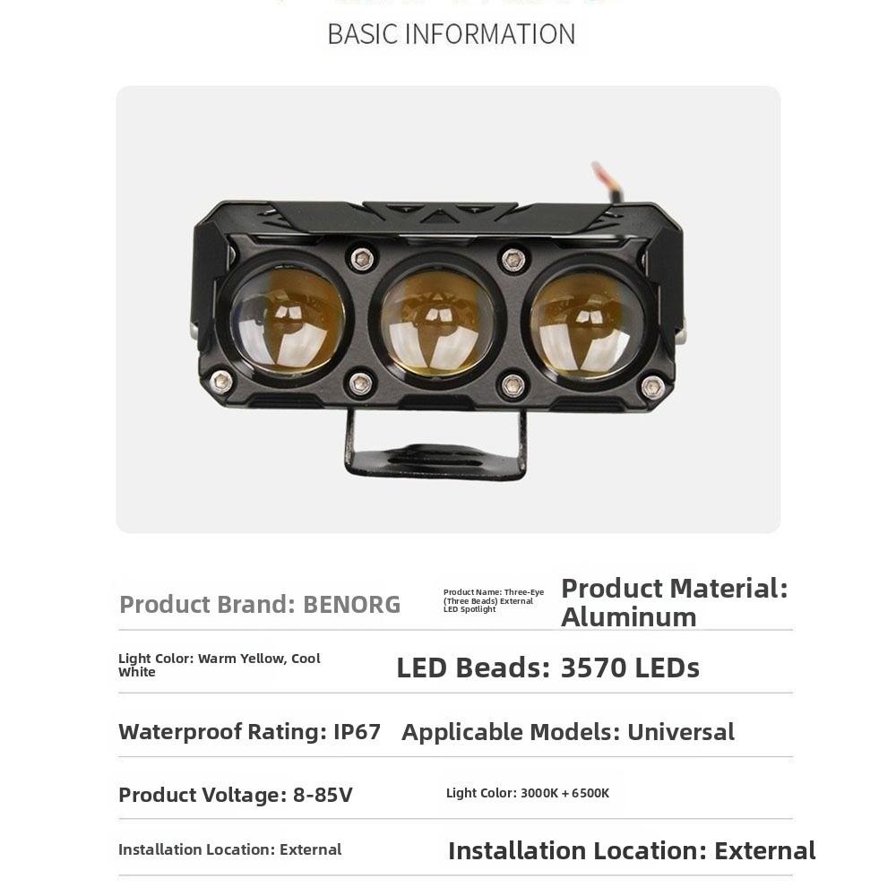 Super Bright Hi/Low Beam Fog Lamps Dual Color Driving Light for Car Trucks SUV UTV