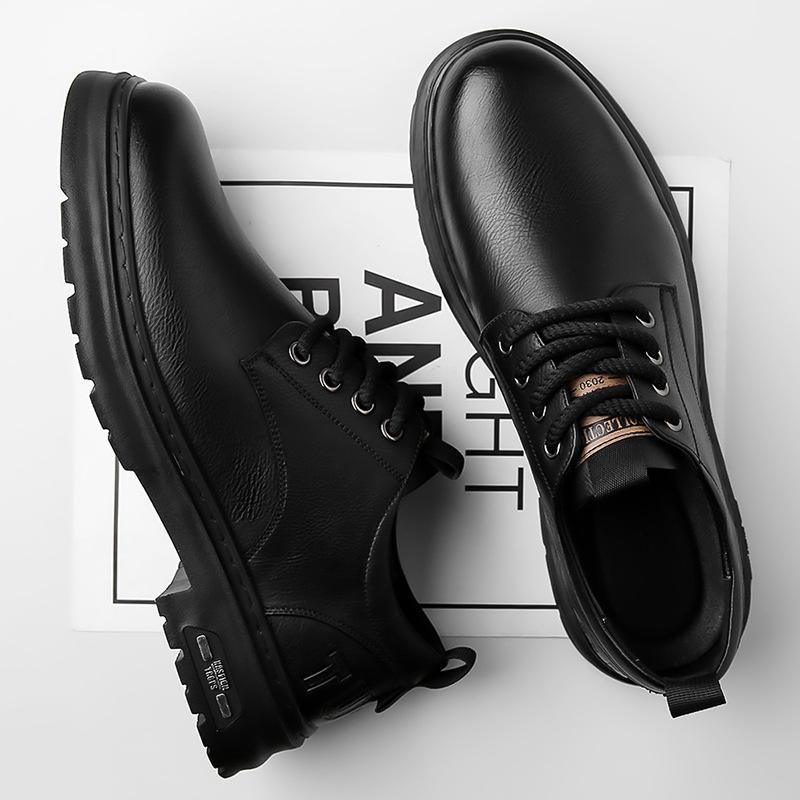 Мужская рабочая обувь ручной работы, роскошная коричневая кожаная повседневная обувь для мужчин, высококачественные удобные туфли на толстой подошве