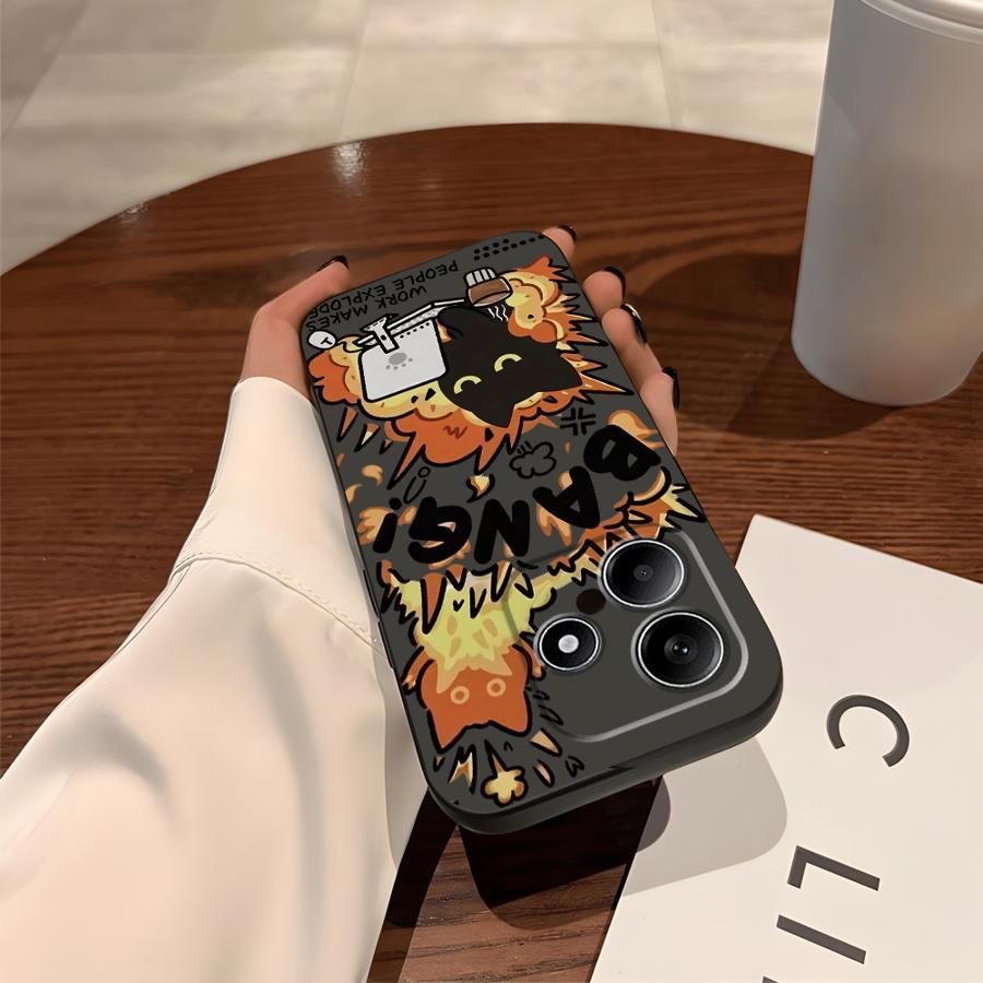 Чехол-соусник с котиком для Xiaomi Redmi Note 14 11S 14C 13 Pro Plus 9 8 7 12S A4 A5 12C 13C K40 K80 A1 A2 A3 12 11 Pro 10