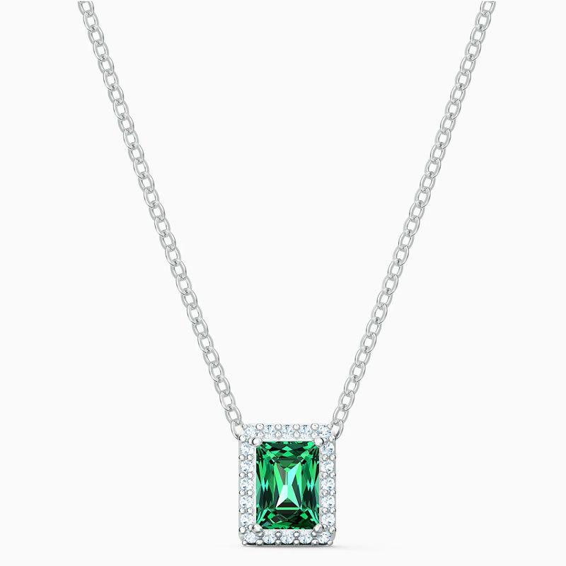 Женское зеленое квадратное колье Shi Family с кристаллами Swarovski