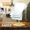 Large Free Standing Mirror Framel GoldPlated Beveled Design for Desk Retail Counter Bathroom and Vanity Dring Table 9.8 X 7