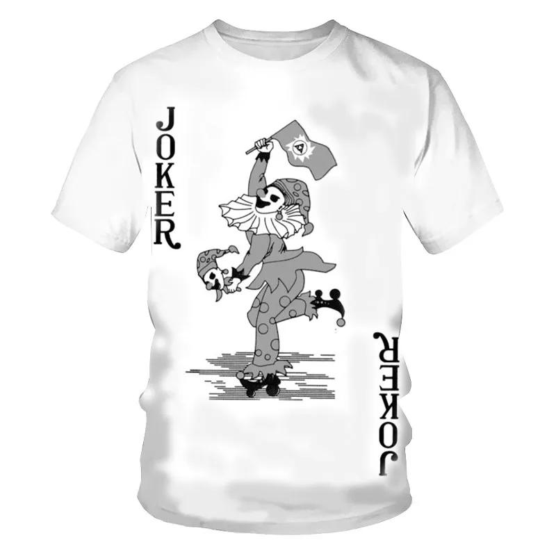 Летний топ с круглым вырезом и 3D-принтом с рисунком игральных карт, модные повседневные мужские футболки с коротким рукавом