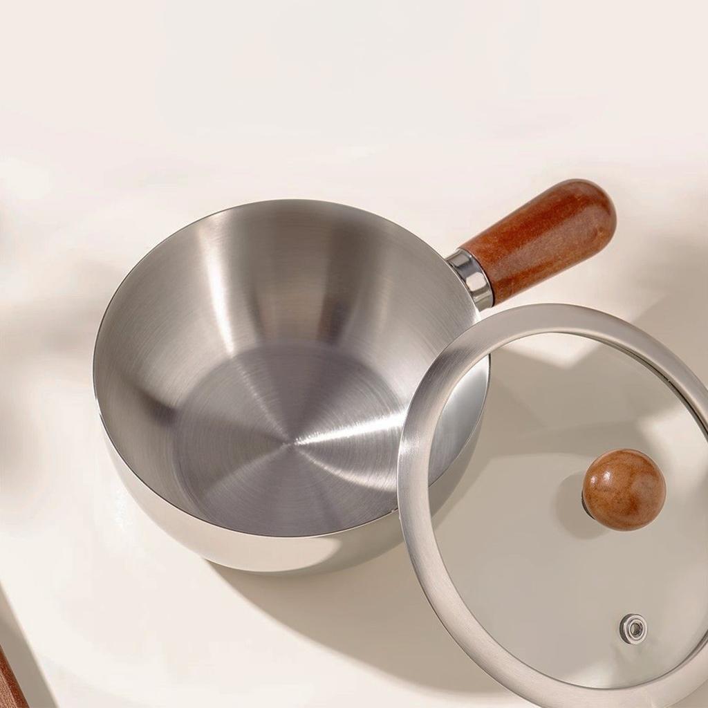 Stainless Steel Mini Pot with Lid, Ideal for Single-Serve Noodles, Soups, and Baby Food