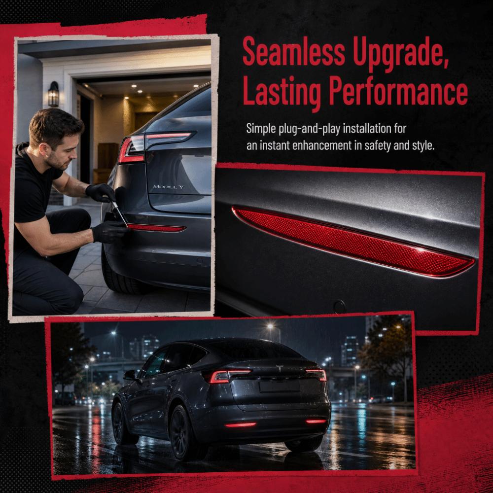 ABS Rear Bumper Reflector Red Bumper Light Left Right Reflector Lamp For Tesla Model Y 2020-2023