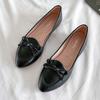 Весна и осень Новые женские туфли с заостренным носком и неглубоким носком на плоской подошве, однотонные повседневные туфли без застежек, туфли-лоферы на мягкой подошве