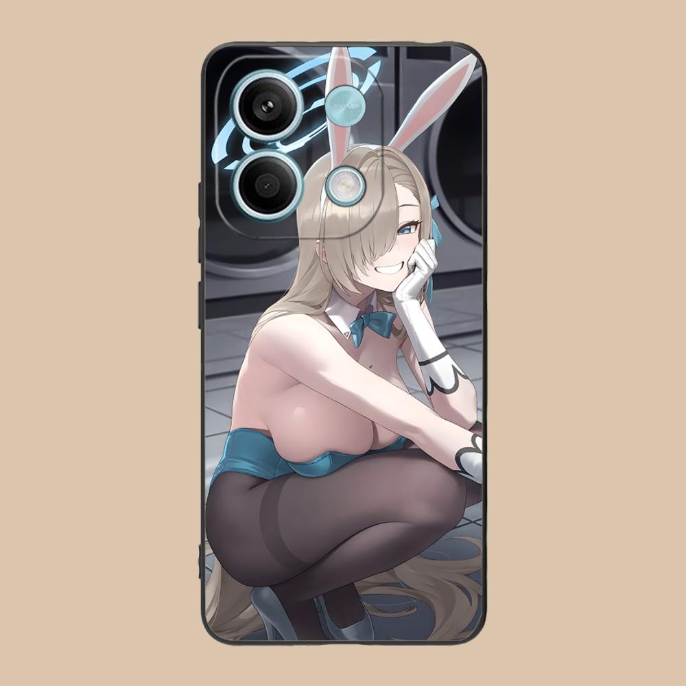 Blue Archive Asuna Mobile Phone Case for POCO F6 F5 F4 F3 F2 Pro GT C40 Colour Printing Protective Pretty Cover Smartphone
