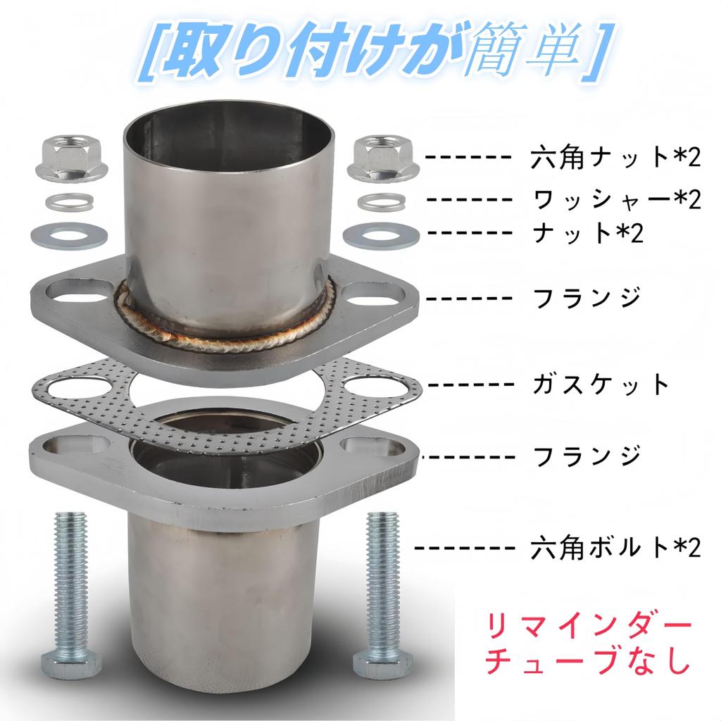 Korekaou Muffler Gasket 1 Set Stainless Steel Muffler Flange with