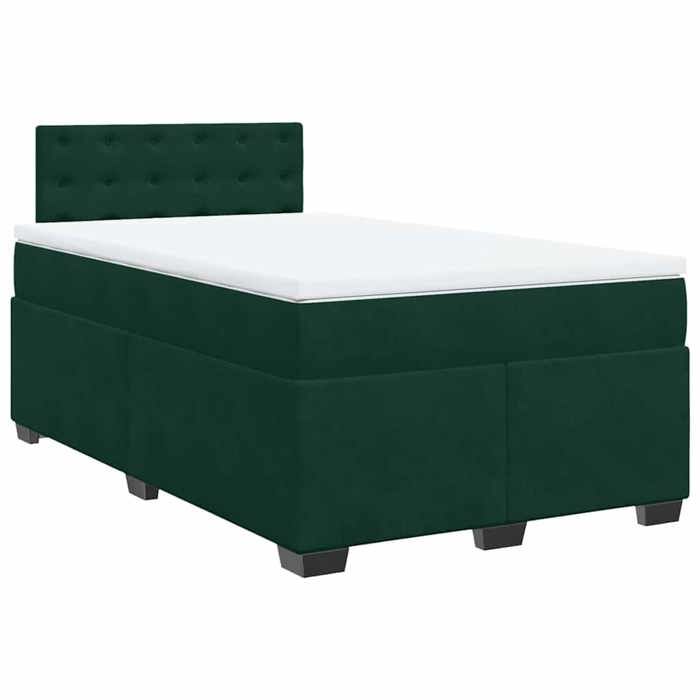 Maison Exclusive - Sommier à lattes de lit et matelas Vert foncé 120x200cm Velours