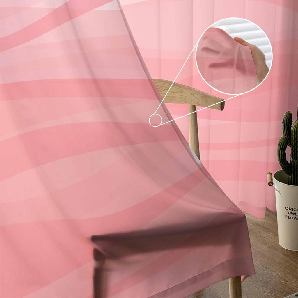 Градиентные водные ряби розовые прозрачные шторы для украшения гостиной оконные шторы для кухни тюль вуаль органза шторы