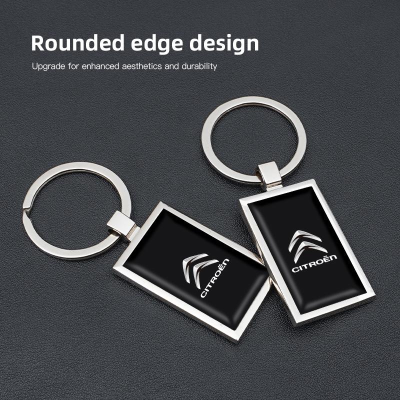 PJHC7 Car Logo Keychain Key Ring Pendant Emblem Badge For Citroen C3 C5 C5X C4 e-C4 X e-C3 C-Elysee Berlingo C1 C-Crosser C6 C2 AIRCRO