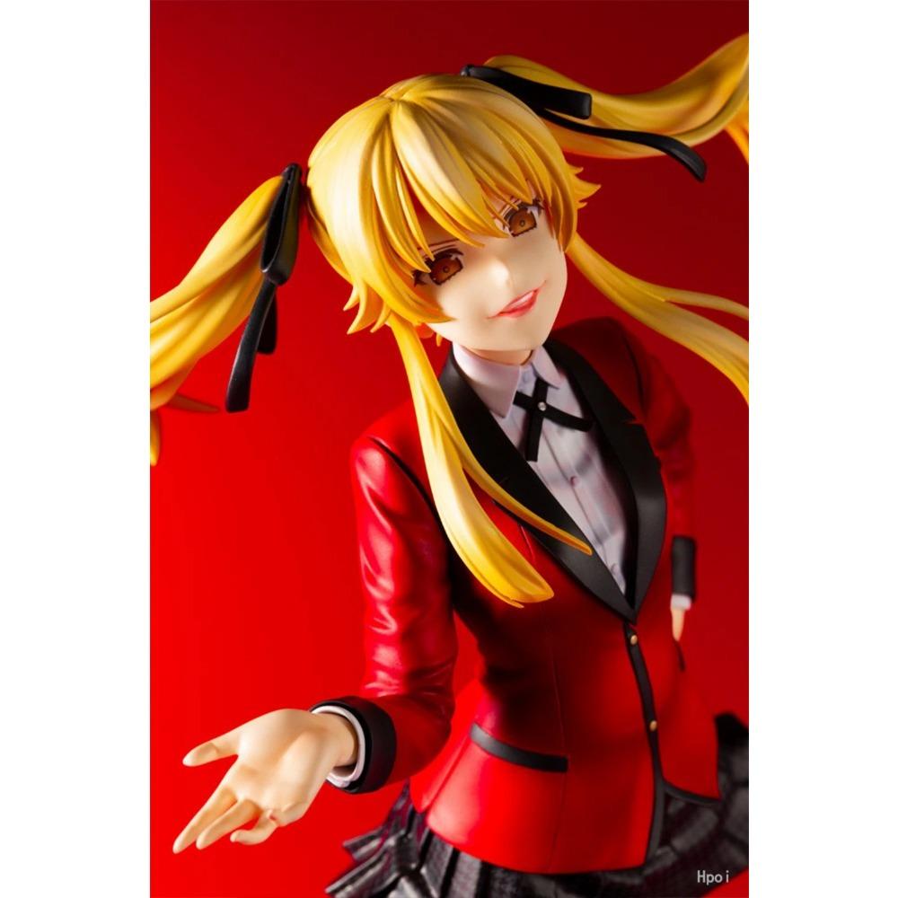 24 см Аниме Kakegurui Twin Меари Саотоме Фигурка Стоячая Модель Игрушка Подарок Коллекция Сменное Лицо ПВХ Фигурка Действия