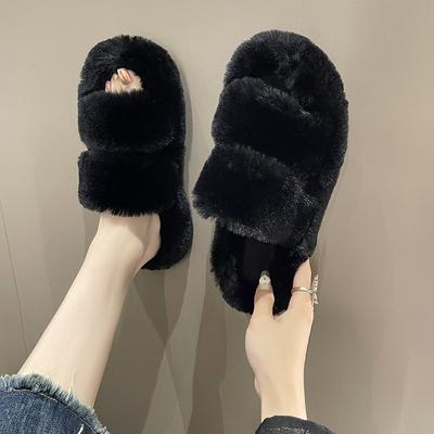 Пушистые женские тапочки на плоской подошве весна осень и зима тапочки-швабры пушистые теплые домашние модные универсальные на плоской подошве утолщенные