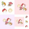 Cute Cartoon Mushroom Animal Brooch Pin Featuring Adorable Cat Hedgehog And Frog Designs