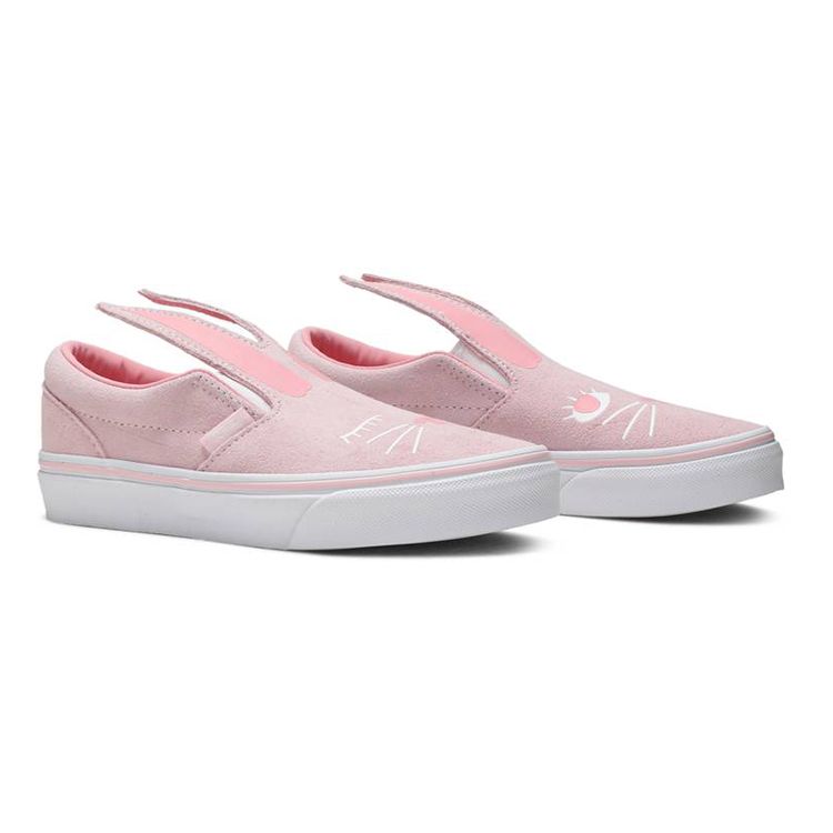 Vans Слипоны Little Kids Bunny - Мелово-розовые детские кроссовки True-White VN0A3MVYQ1C