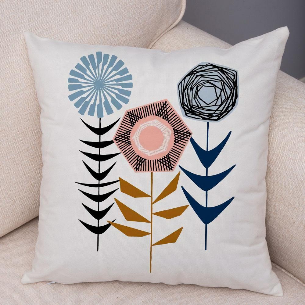 Абстрактное искусство, декоративная наволочка с геометрическим растением, деревом, цветком, диван, домашняя автомобильная наволочка