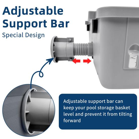 Poolside Storage Basket with Cup Holder Large Capacity Hollow Design Above-Ground Pool Toy Holder Versatile Storage Organizer