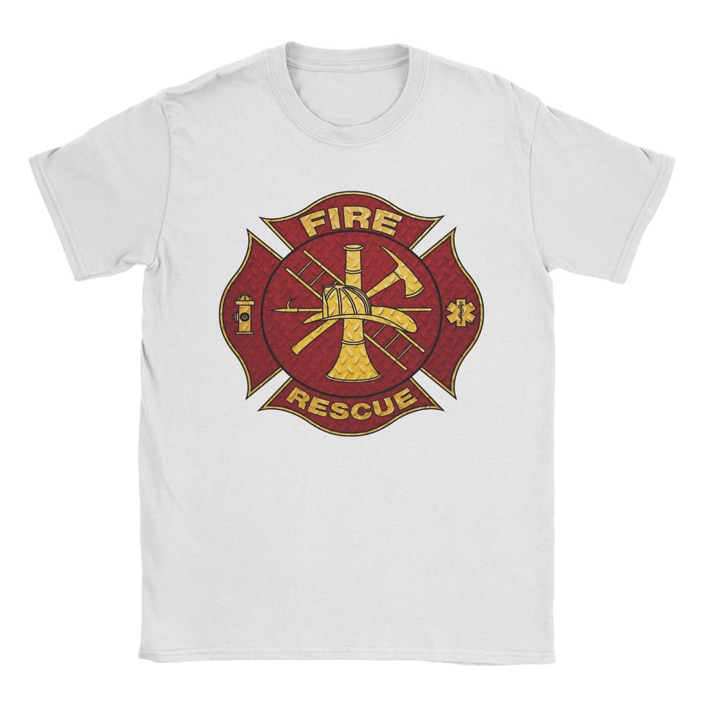 Harajuku T Shirt Fire Fighter Rescue Firefighter Cotton TShirts Tshirt for Unisex Beach Aesthetic Print Short Sleeve Top Tees