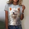 Новая винтажная женская футболка Cartoo с животным принтом размера плюс, женская трендовая одежда, модная рубашка с короткими рукавами, летняя футболка с круглым вырезом