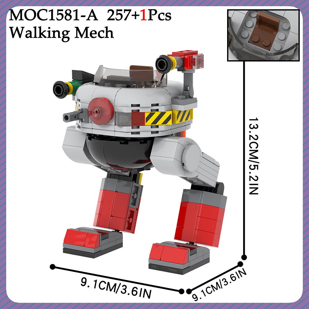 MOC Hedgehog Mech Bricks Car Game Anime Airship Dr Eggmaned Robot Compatible Figure Building Blocks Toys For Children Adult Gift
