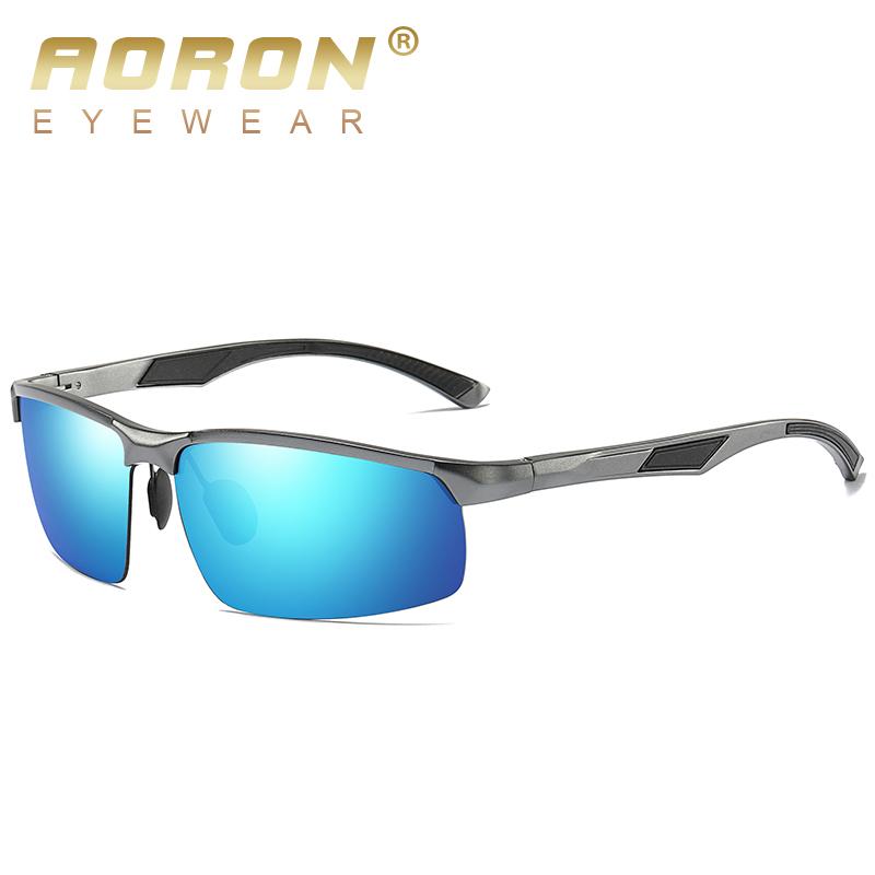 aoron Алюминиевая магниевая оправа, спортивные очки для вождения, мужские модные классические уличные поляризационные солнцезащитные очки с антибликовым покрытием