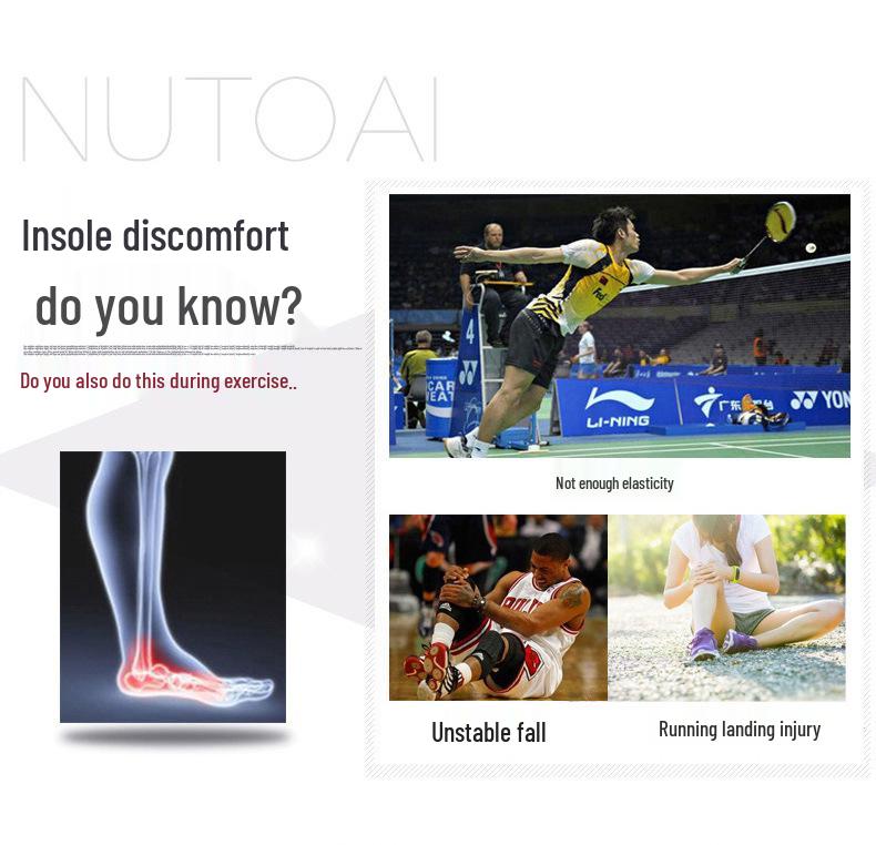 Амортизирующие беговые стельки из ЭВА для мужчин и женщин – Дышащая силиконовая подушечка для пятки