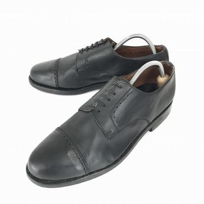 Lottusse Натуральная Кожа Goodyear Welt Туфли Дерби с Прямым Носком для Бизнеса Размер 28.0см Черный(ИСПОЛЬЗОВАЛ)