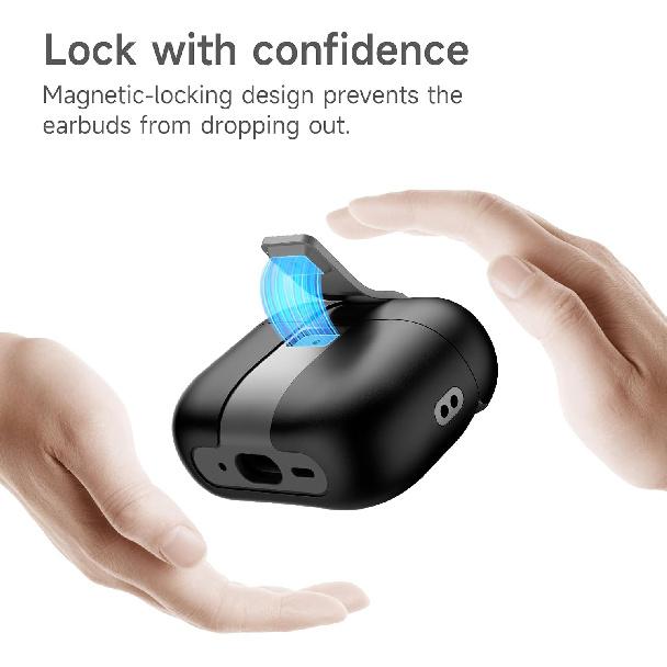 SURITCH for AirPods Pro 2/ Pro Case, Magnetic Lock Bumper Cases Compatible with Airpods Pro 2nd / 1st Generation, Rugged Protective Cover with